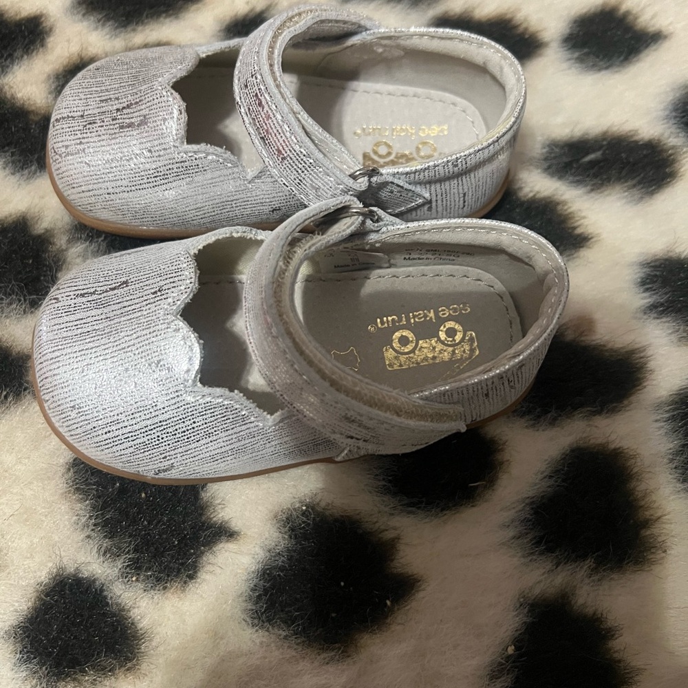 Silver Kids Shoes with Strap